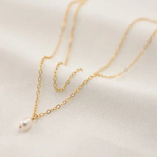 Load image into Gallery viewer, Gold filled Layered pearl necklace
