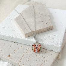 Load image into Gallery viewer, Dangling Heart Paw Print Photo Charm
