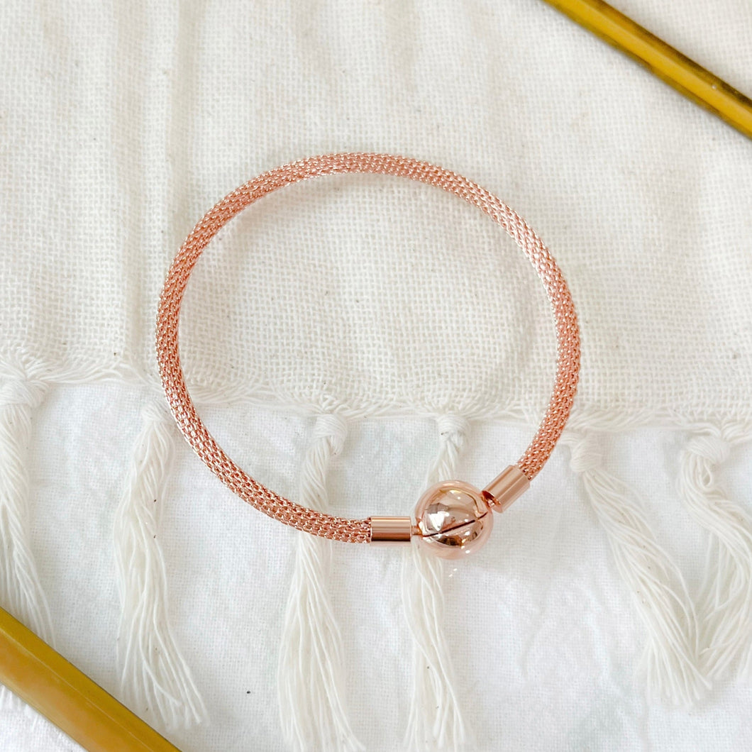 Rose Gold Charm Bangle