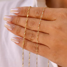 Load image into Gallery viewer, Gold filled Singapore chain necklace
