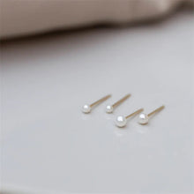 Load image into Gallery viewer, Gold filled Mini Pearl studs
