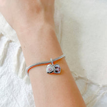 Load image into Gallery viewer, Dangling Double Hearts Photo Charm

