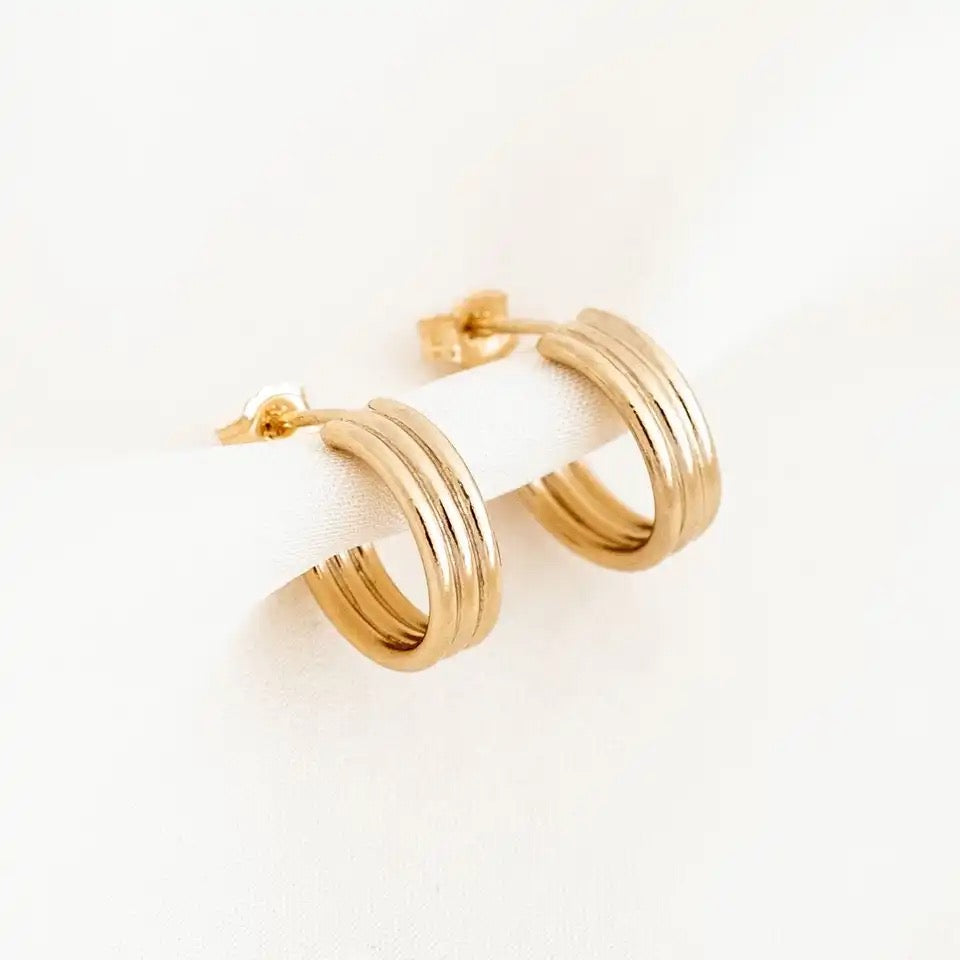 Triple Hoop Earrings [Gold-filled]