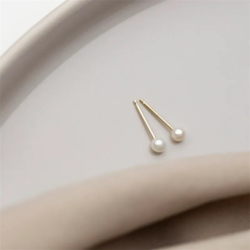 Gold filled Mini Pearl studs