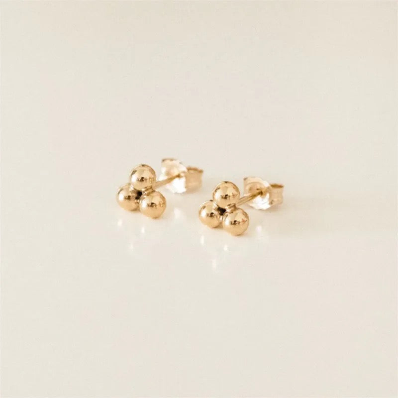 Gold filled triple ball studs