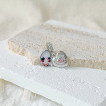 Load image into Gallery viewer, Dangling Double Hearts Photo Charm
