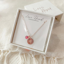 Load image into Gallery viewer, Hand-stamped Gold-filled Birth flower Necklace (12 designs available)
