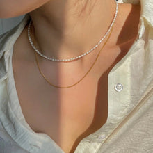 Load image into Gallery viewer, Gold filled Natural Baroque pearl choker necklace
