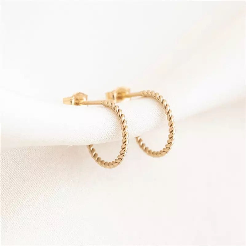 Everyday Twisted Hoop Earrings [Gold-filled]