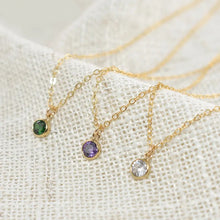 Load image into Gallery viewer, Gold-filled Birthstone Necklace (12 birthstones available)
