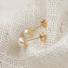 Load image into Gallery viewer, Gold filled Pearl studs [5mm]

