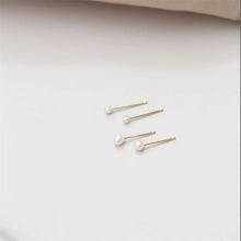 Load image into Gallery viewer, Gold filled Mini Pearl studs
