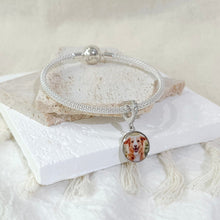 Load image into Gallery viewer, Dangling Heart Paw Print Photo Charm
