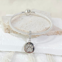 Load image into Gallery viewer, Dangling Heart Paw Print Photo Charm
