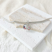 Load image into Gallery viewer, Dangling Double Hearts Photo Charm
