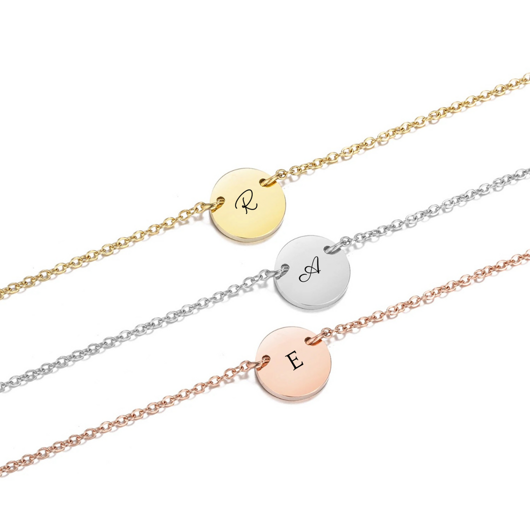 initials engraved bracelet