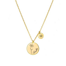Load image into Gallery viewer, Single Birth flower+Mini birth flower necklace [Engrave]
