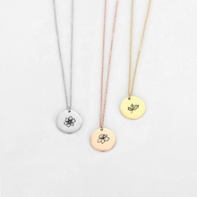 Load image into Gallery viewer, Mini birth flower discs necklace [Engrave]
