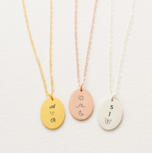 Load image into Gallery viewer, Brea Oval symbol necklace [Engrave]
