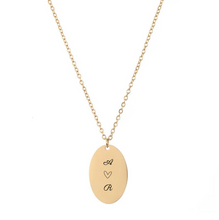 Load image into Gallery viewer, Brea Oval symbol necklace [Engrave]
