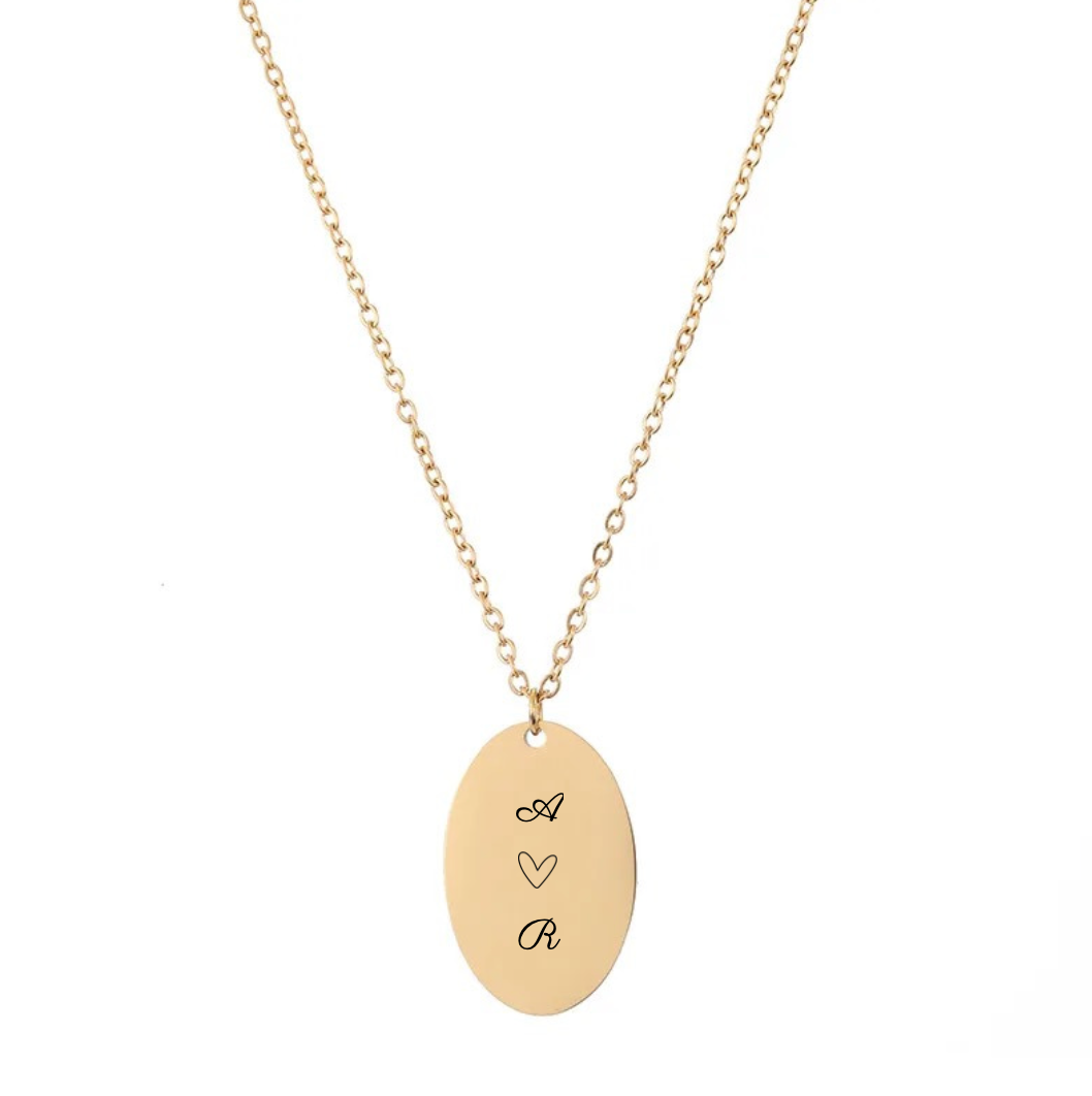 Brea Oval symbol necklace [Engrave]