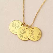 Load image into Gallery viewer, Triple birth flower necklace [Engrave]
