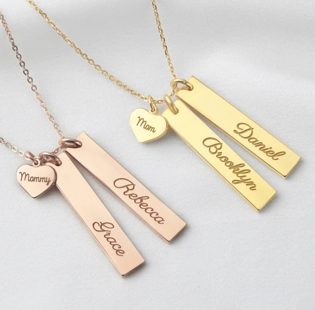 Bar and Heart necklace