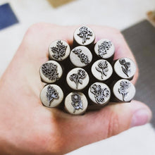 Load image into Gallery viewer, Hand-stamped Gold-filled Birth flower Necklace (12 designs available)
