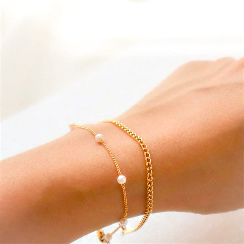 Pearl Drop bracelet [Gold-filled]