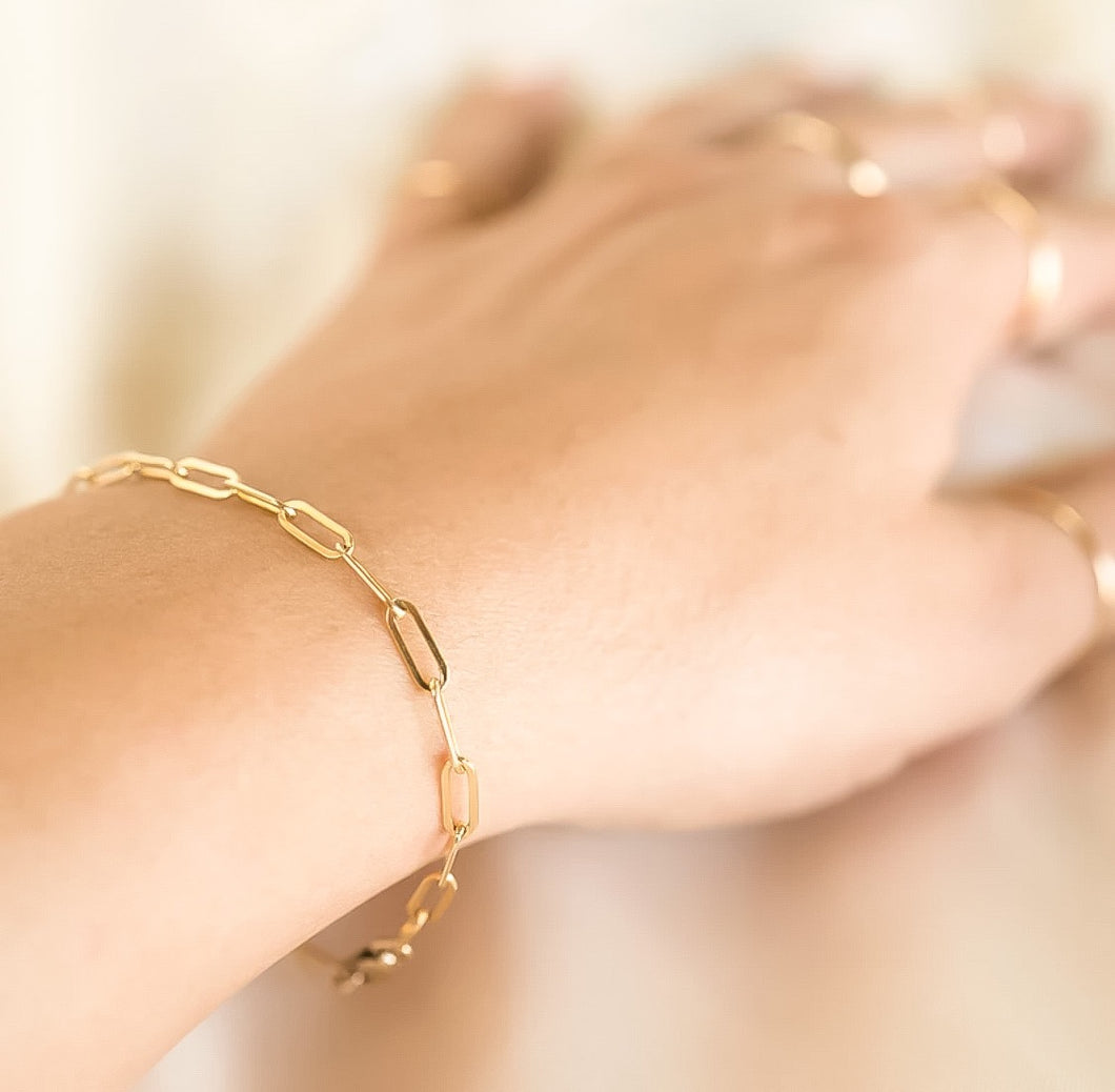 Gold filled Paperclip Bracelet