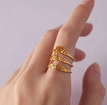 Load image into Gallery viewer, Personalised Name Ring [Script font]
