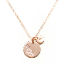 Load image into Gallery viewer, Hand-Stamped Birth Flower with Initial pendant [Gold-filled]
