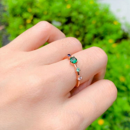 Emerald Circle of Life Ring
