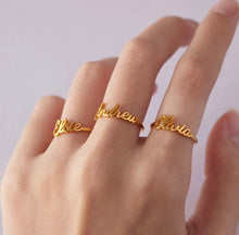Load image into Gallery viewer, Personalised Name Ring [Script font]

