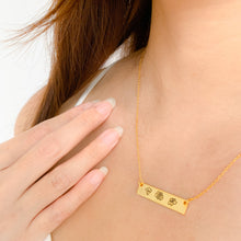 Load image into Gallery viewer, Mini birth flower bar necklace

