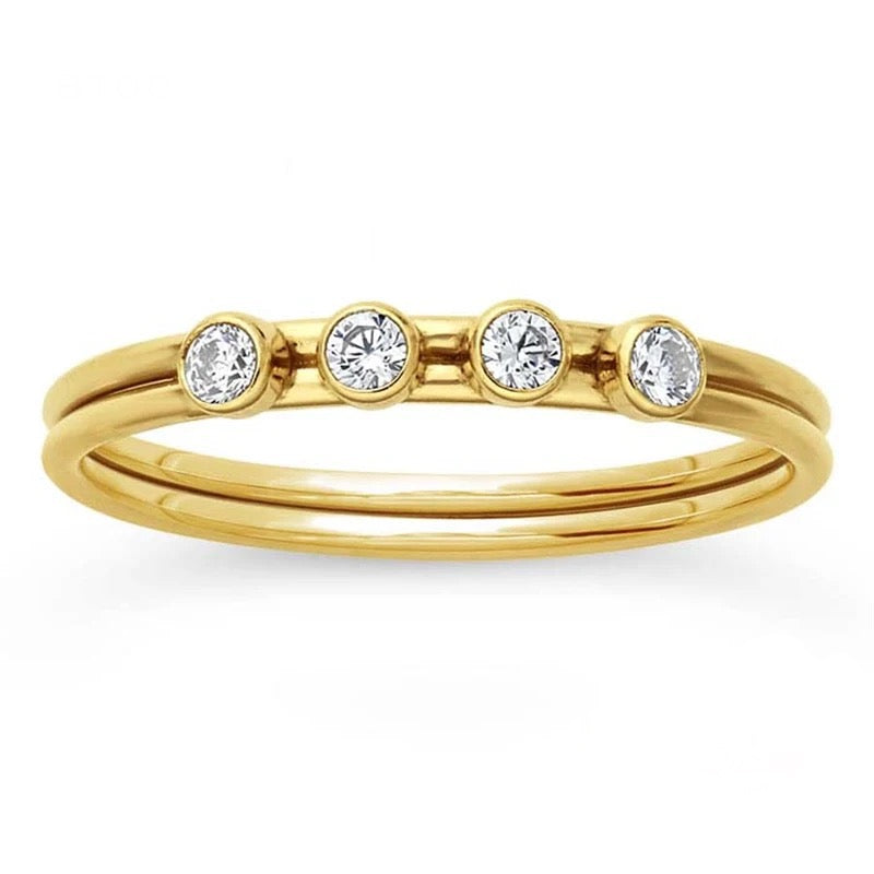 Luna Band Ring ( four stones )