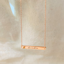 Load image into Gallery viewer, Italic script bar necklace
