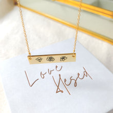 Load image into Gallery viewer, Mini birth flower bar necklace
