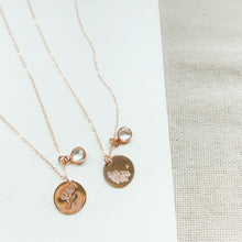 Load image into Gallery viewer, Hand-stamped Gold-filled Birth flower Necklace (12 designs available)
