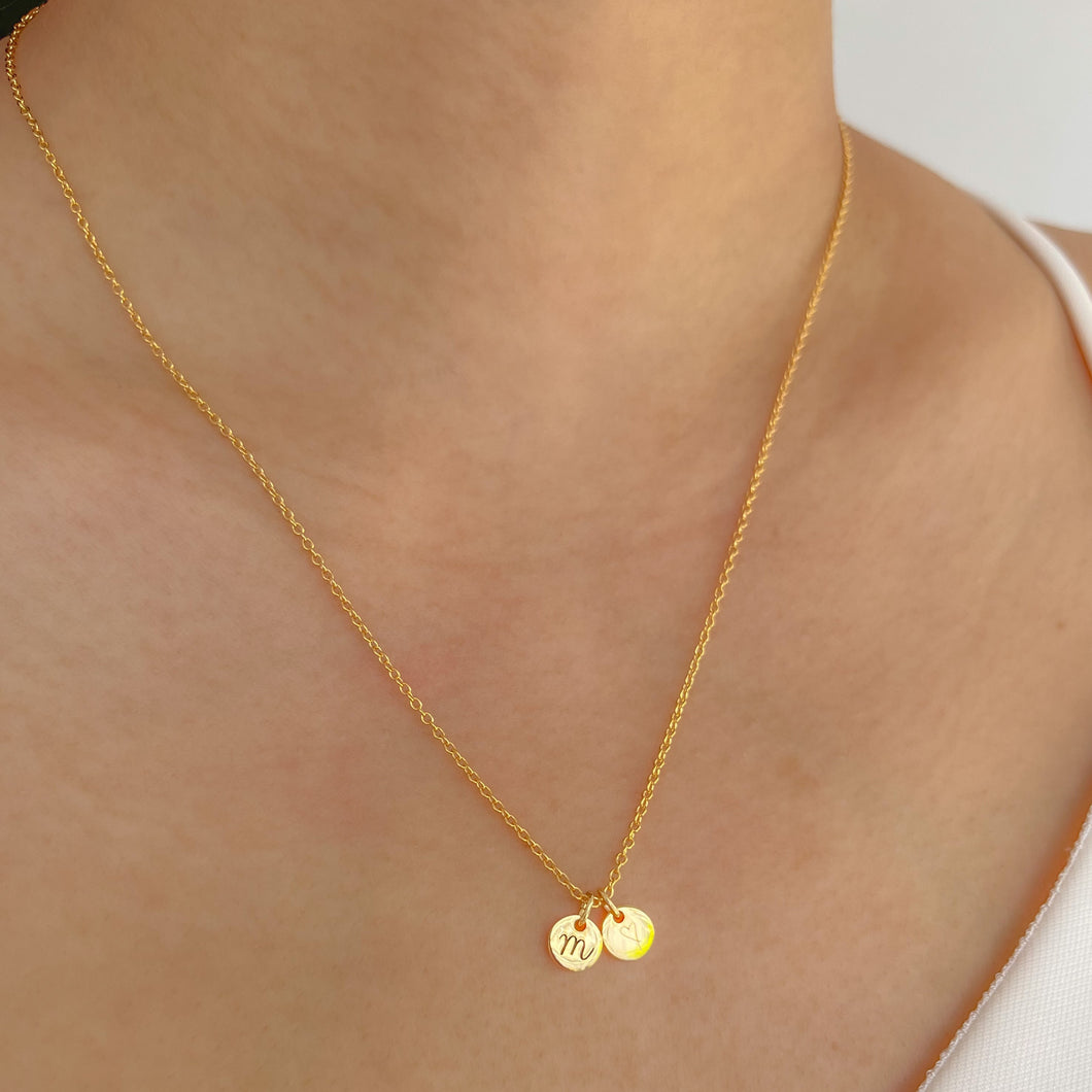 Tiny 6mm symbol necklace [Engrave]