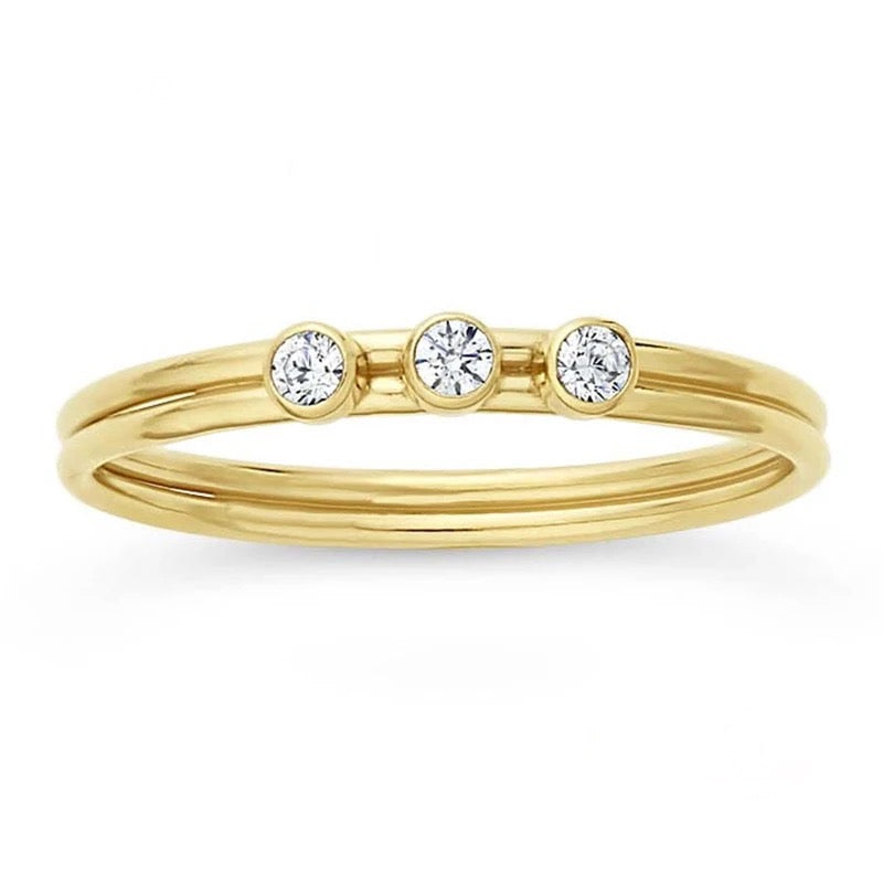 Luna Band Ring ( three stones )