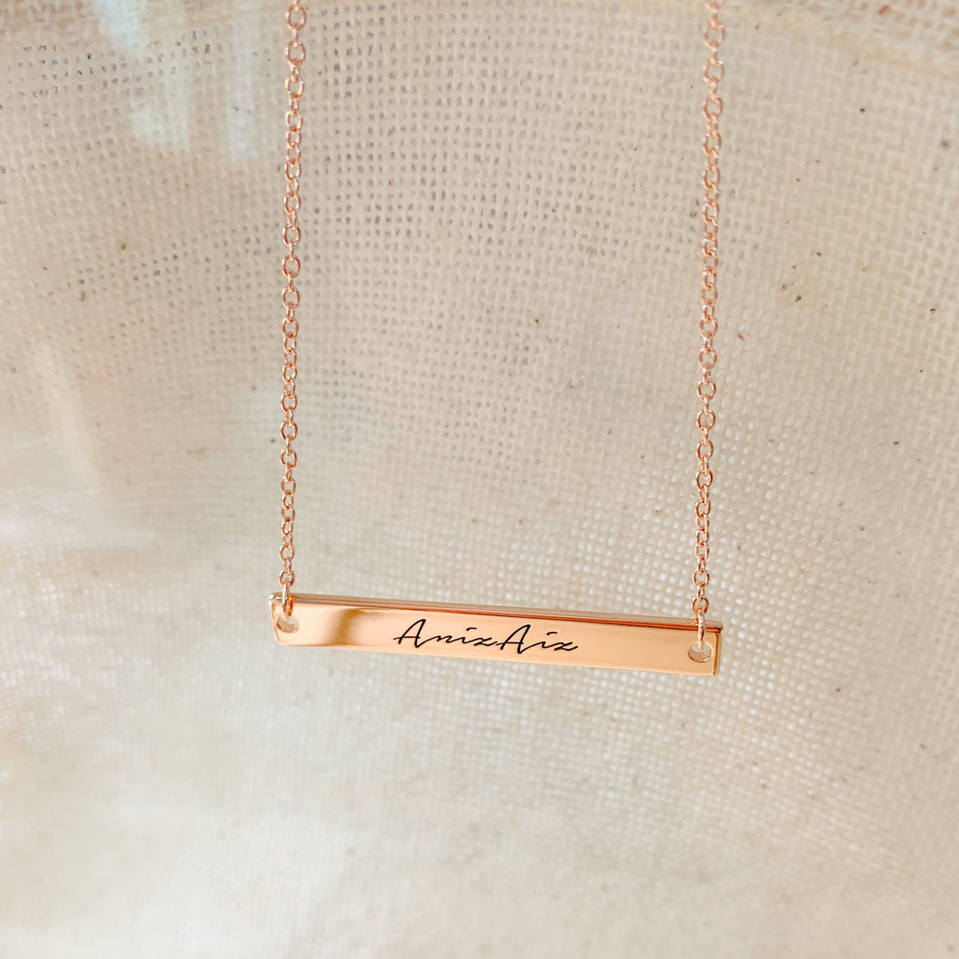 Engraved name necklace