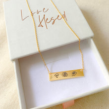 Load image into Gallery viewer, Mini birth flower bar necklace
